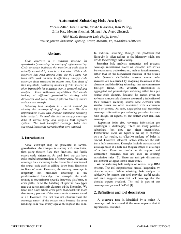 (PDF) Automated substring hole analysis