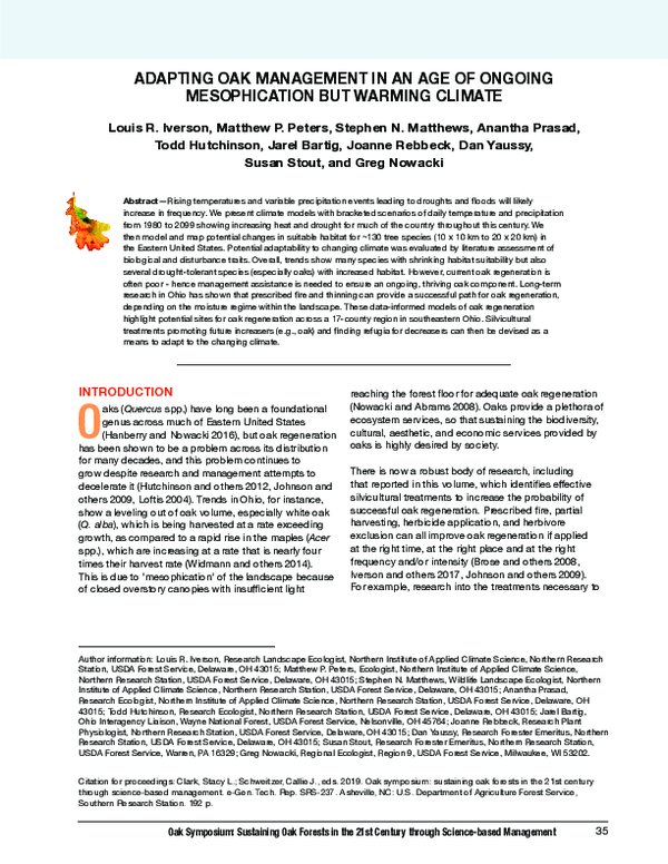 (PDF) Adapting oak management in an age of ongoing mesophication but ...
