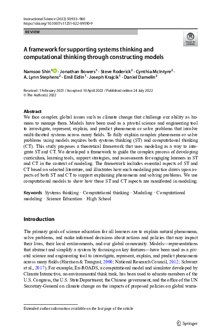 (PDF) A framework for supporting systems thinking and computational ...