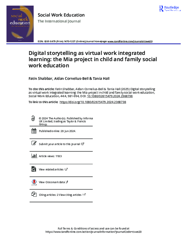 (PDF) Digital storytelling as virtual work integrated learning: the Mia ...