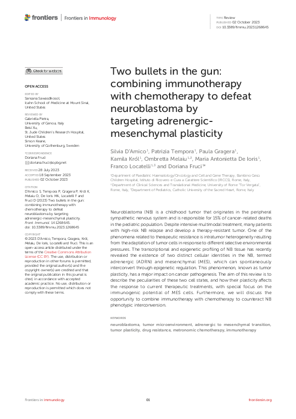 (PDF) Two bullets in the gun: combining immunotherapy with chemotherapy ...