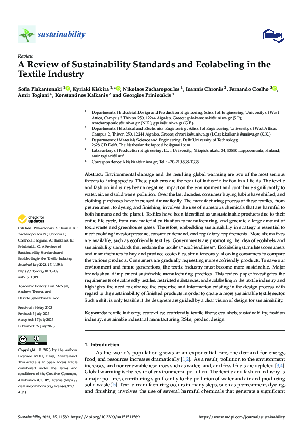 (PDF) A Review of Sustainability Standards and Ecolabeling in the ...