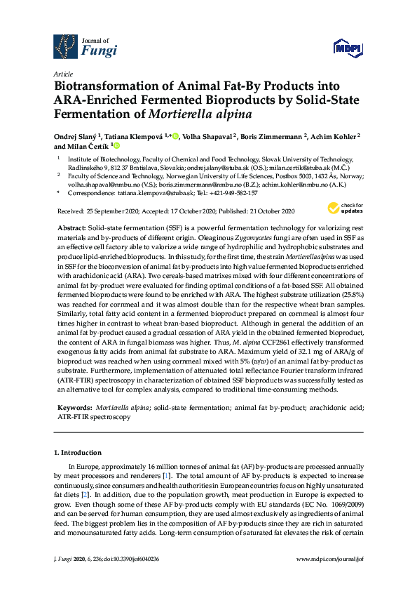 (PDF) Biotransformation of Animal Fat-By Products into ARA-Enriched ...