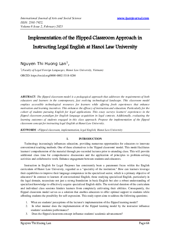 (PDF) Implementation of the Flipped Classroom Approach in Instructing ...