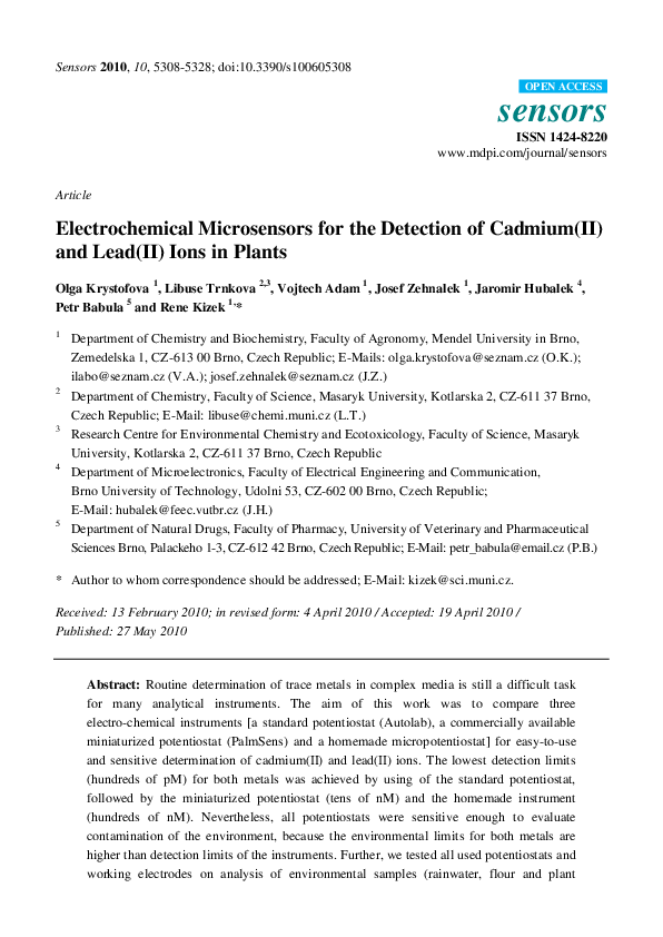 (PDF) Electrochemical Microsensors for the Detection of Cadmium (II ...