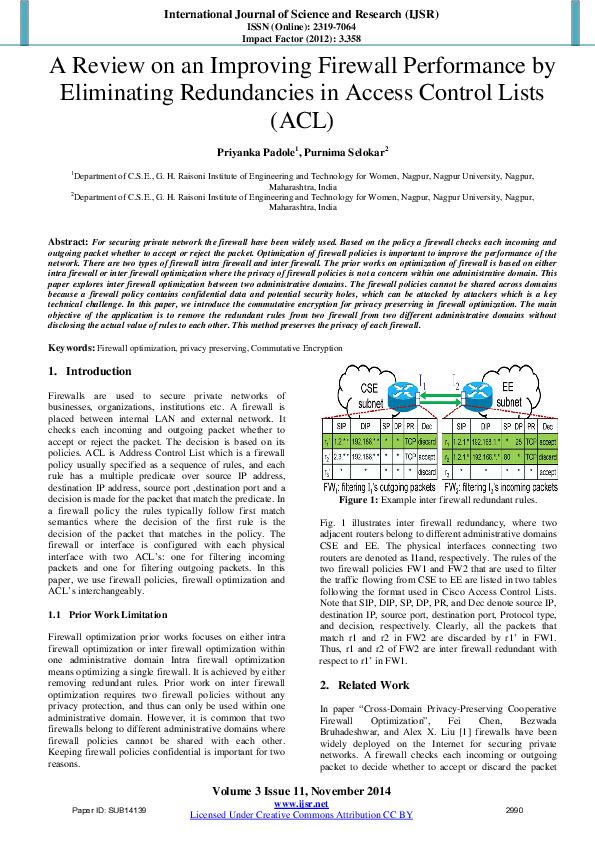 (PDF) A Review on an Improving Firewall Performance by Eliminating ...