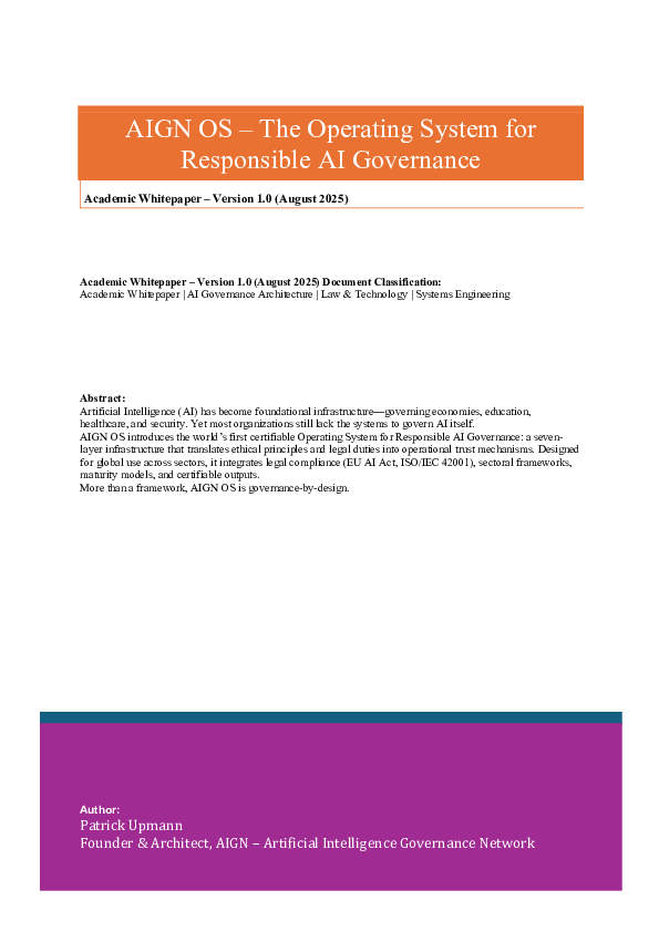 (PDF) AIGN OS -The Operating System for Responsible AI Governance