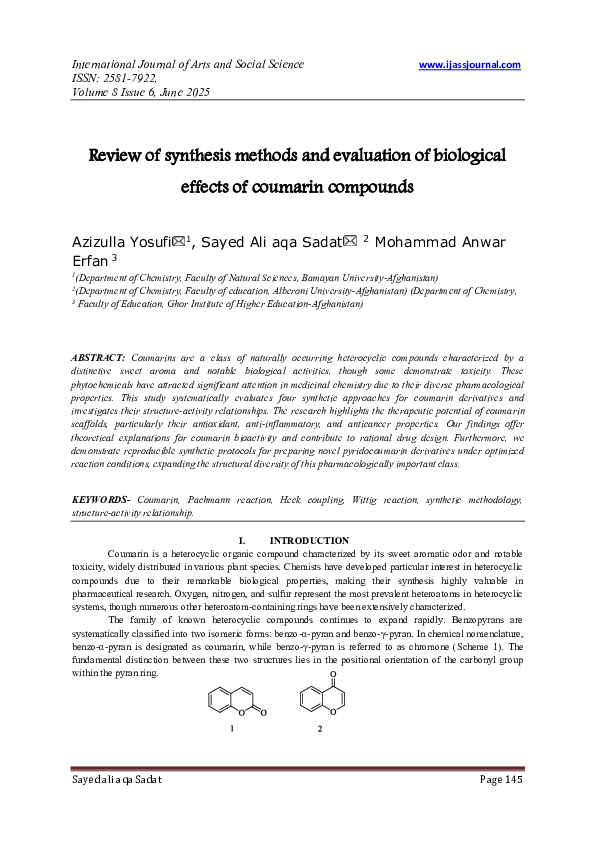 (PDF) Review of synthesis methods and evaluation of biological effects ...