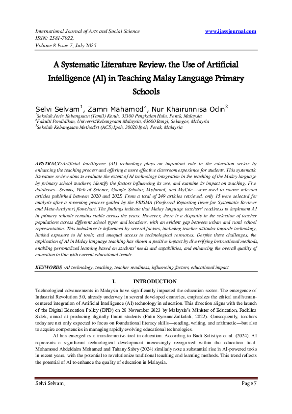(PDF) A Systematic Literature Review: the Use of Artificial ...