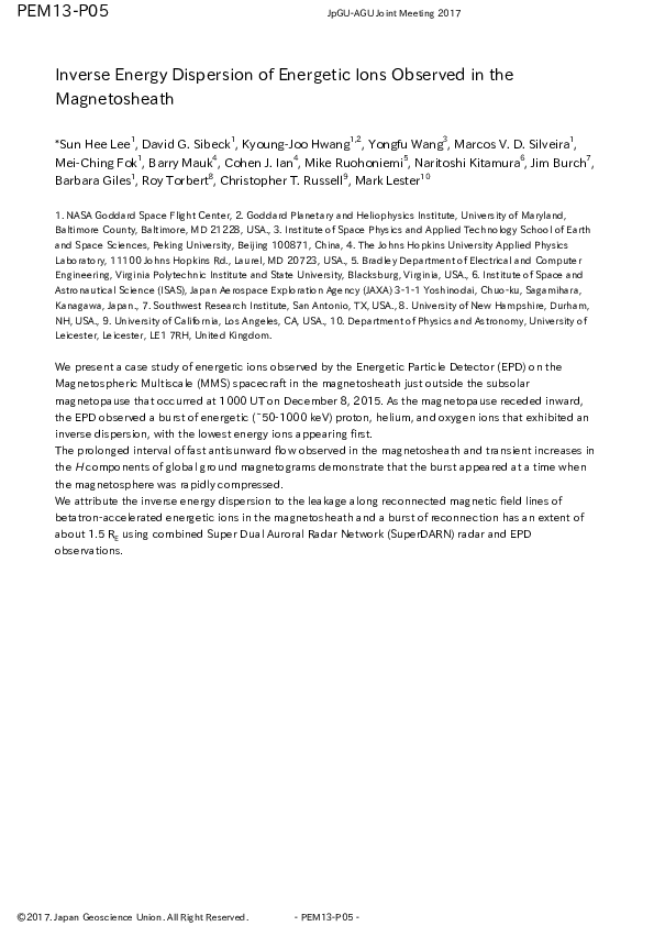 (PDF) Inverse Energy Dispersion of Energetic Ions Observed in the ...
