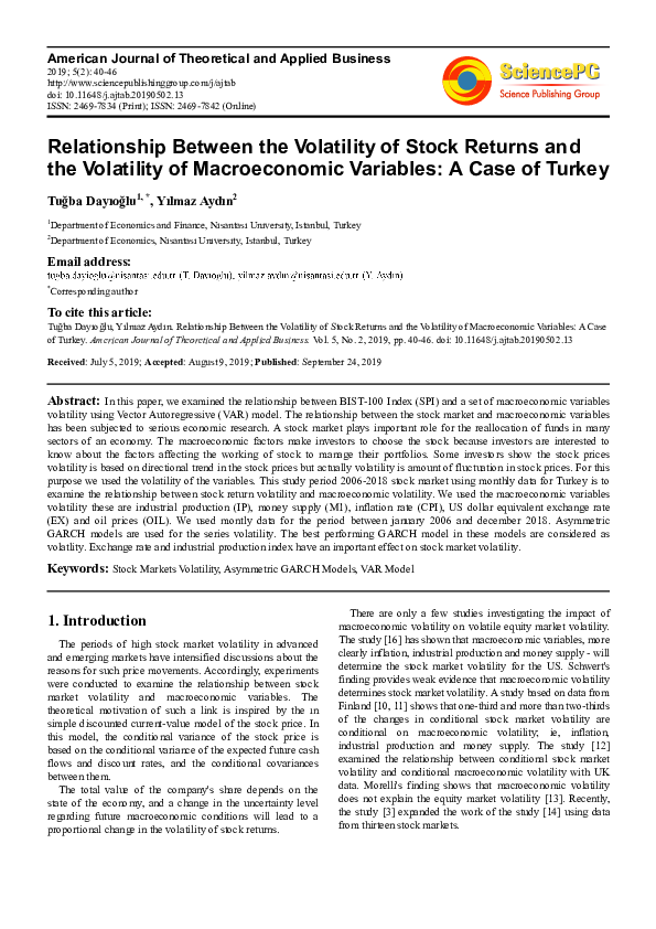 (PDF) Relationship Between the Volatility of Stock Returns and the ...
