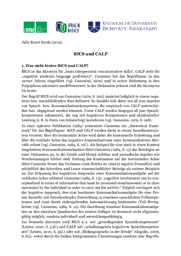 (PDF) BICS und CALP