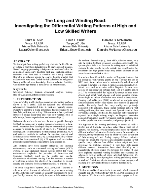 (PDF) The Long and Winding Road: Investigating the Differential Writing ...