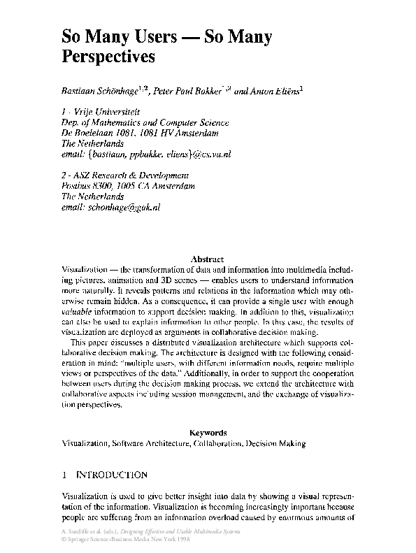 (PDF) So Many Users — So Many Perspectives