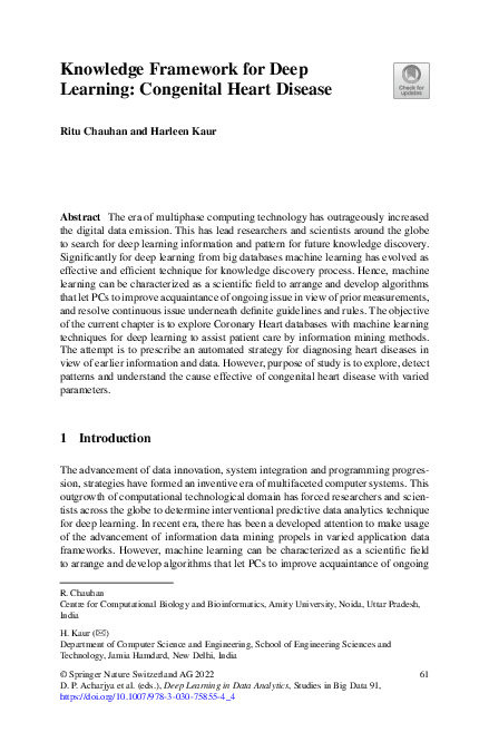 (PDF) Knowledge Framework for Deep Learning: Congenital Heart Disease
