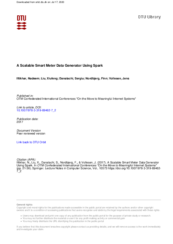 (PDF) A Scalable Smart Meter Data Generator Using Spark
