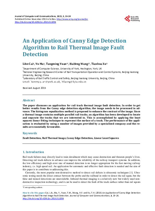 (PDF) An Application of Canny Edge Detection Algorithm to Rail Thermal ...