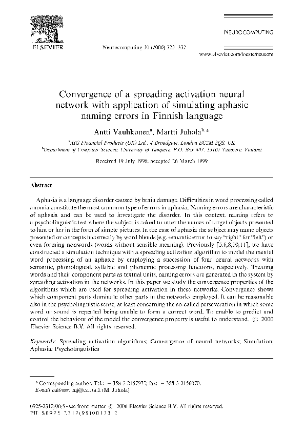 (PDF) Convergence of a Spreading Activation Neural Network with ...