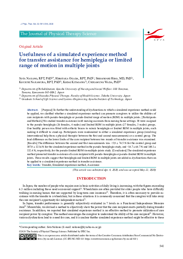 (PDF) Usefulness of a simulated experience method for transfer ...