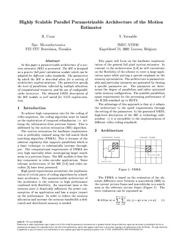 (PDF) Highly scalable parallel parametrizable architecture of the ...