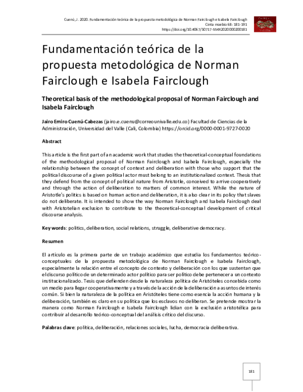 (PDF) Theoretical basis of the methodological proposal of Norman ...