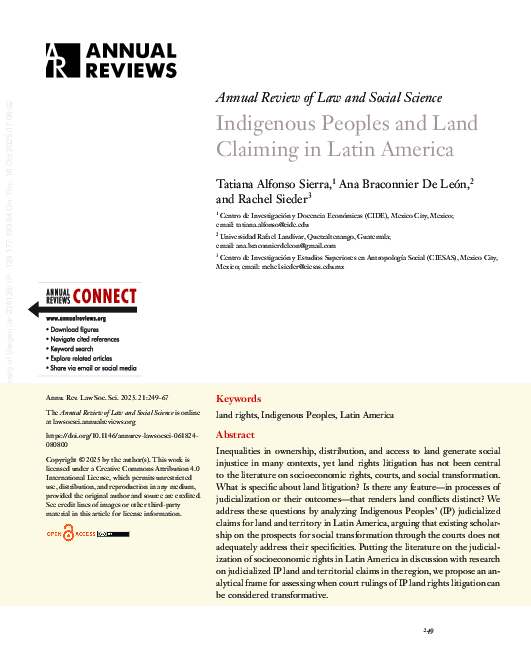 (PDF) Indigenous Peoples and Land Claiming in Latin America