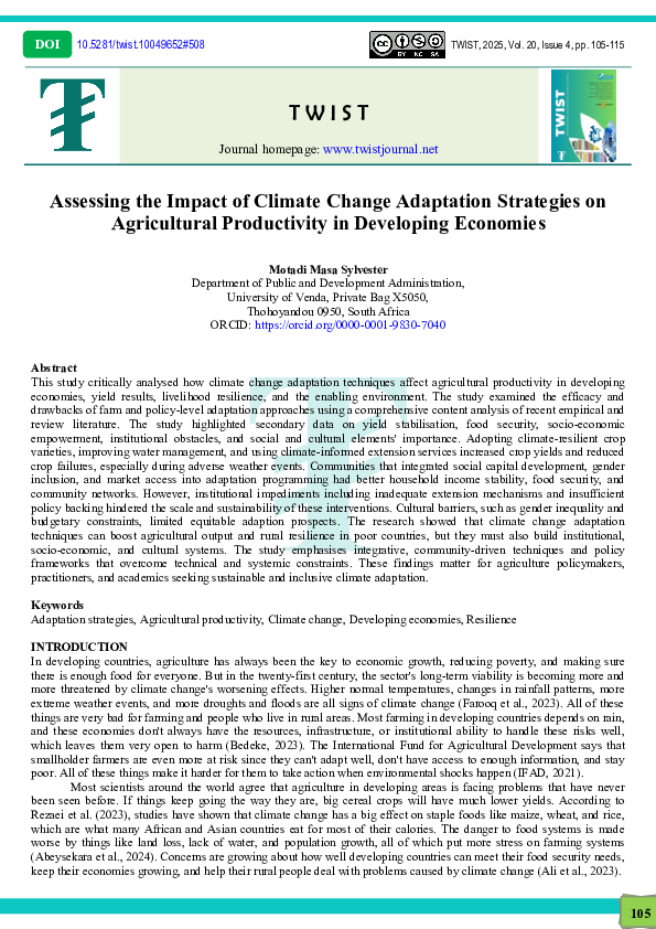 (PDF) Assessing the Impact of Climate Change Adaptation Strategies on ...