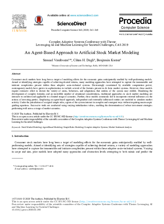 (PDF) An Agent-Based Approach to Artificial Stock Market Modeling