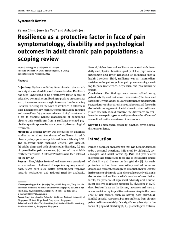 (PDF) Resilience as a protective factor in face of pain symptomatology ...