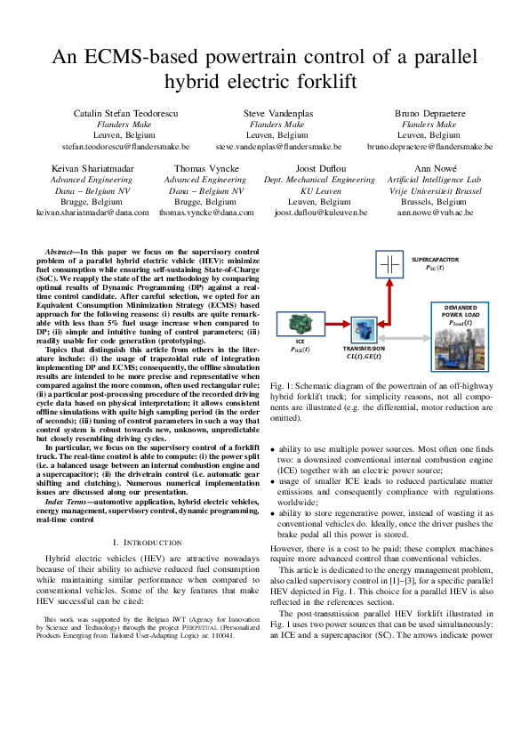 (PDF) An ECMS-based powertrain control of a parallel hybrid electric ...