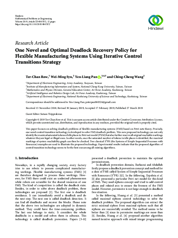 (PDF) One Novel and Optimal Deadlock Recovery Policy for Flexible ...