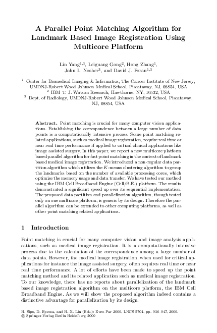 (PDF) A Parallel Point Matching Algorithm for Landmark Based Image ...