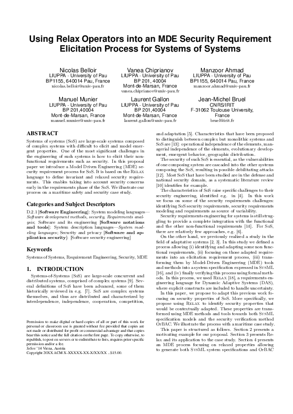 (PDF) Using Relax Operators into an MDE Security Requirement ...
