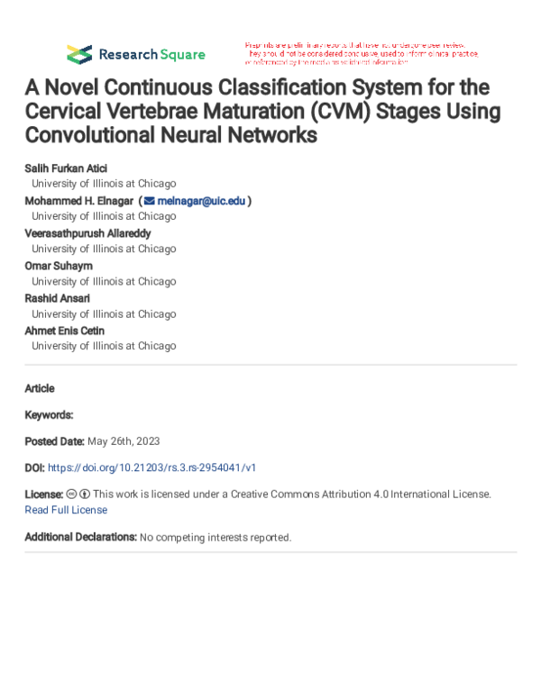(PDF) A Novel Continuous Classification System for the Cervical ...