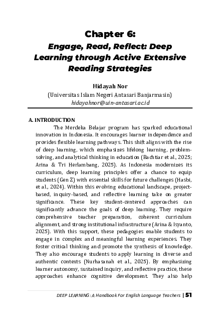 (PDF) Engage, Read, Reflect: Deep Learning through Active Extensive ...