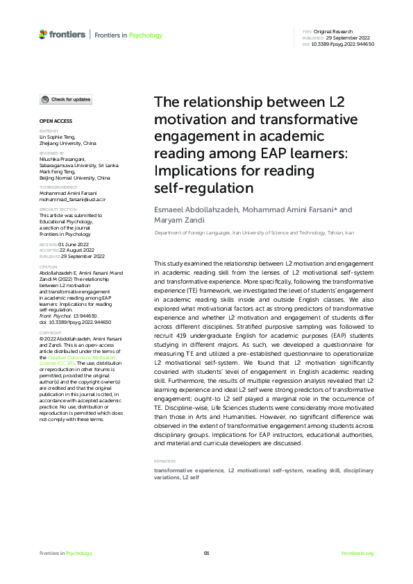 (PDF) The relationship between L2 motivation and transformative ...