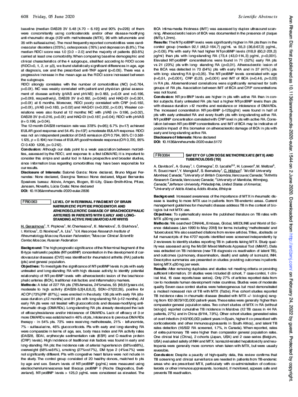 (PDF) FRI0064 SAFETY of Low Dose Methotrexate (MTX) and Tuberculosis (TB)