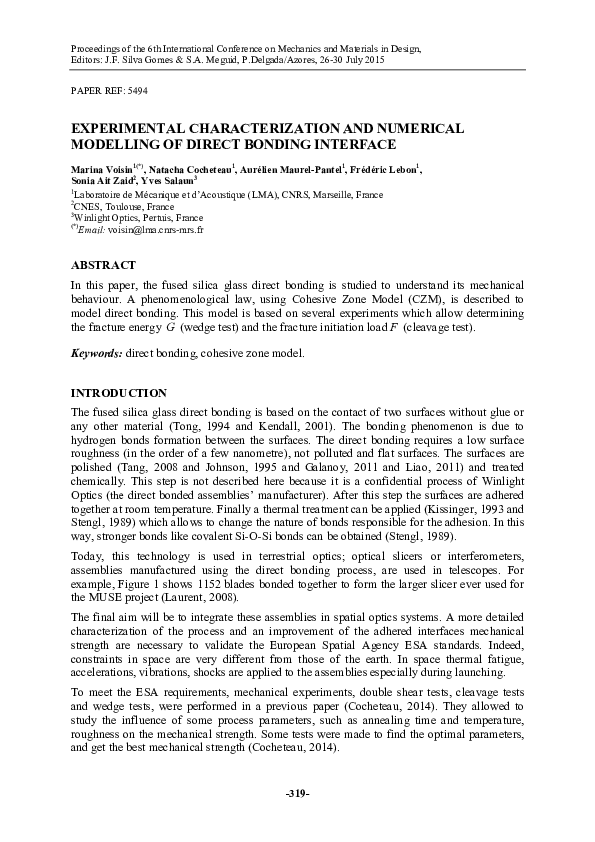(PDF) Experimental characterization and numerical modelling of direct ...