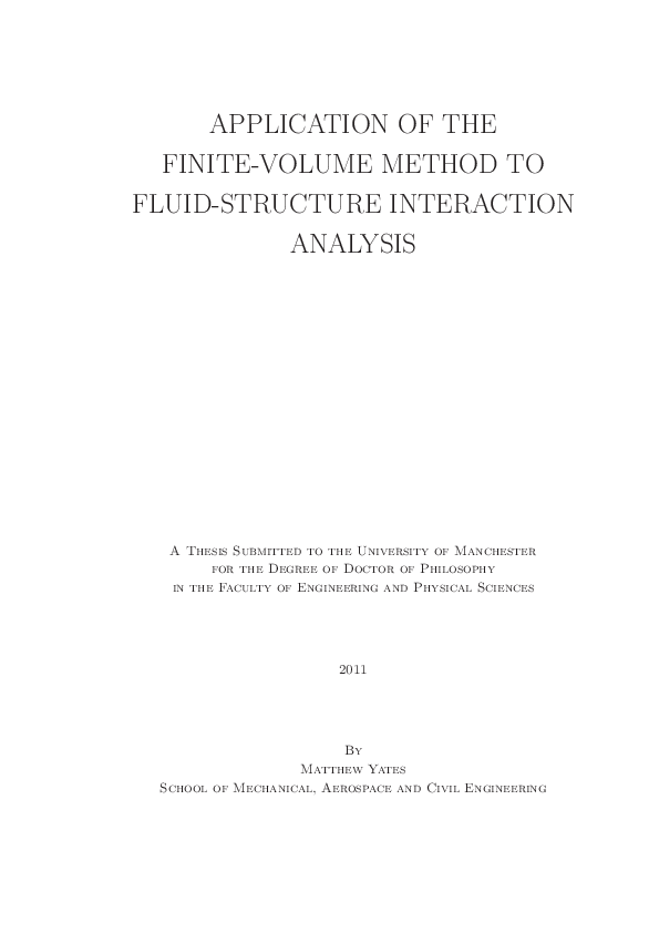 (PDF) Application of the Finite-Volume Method to Fluid-Structure ...