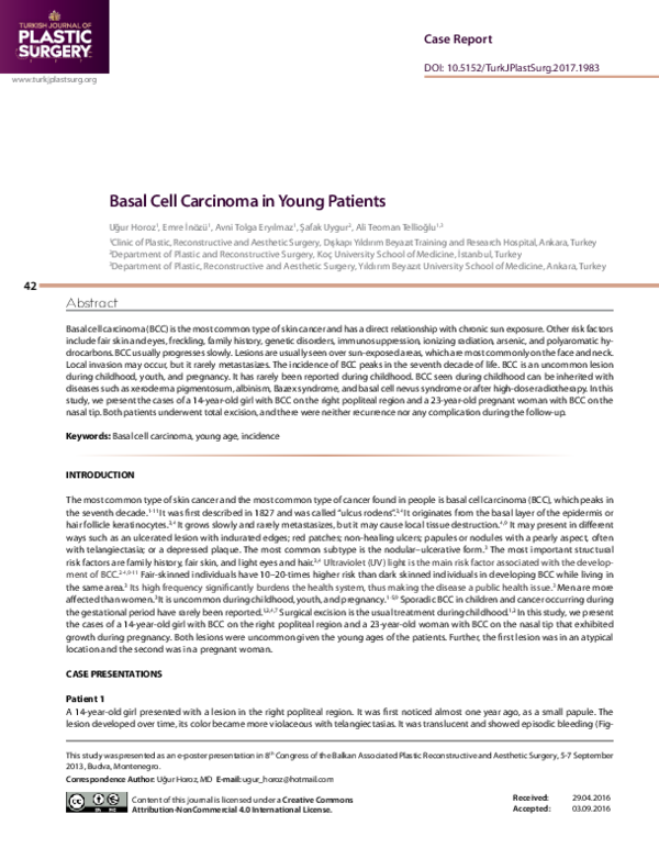 (PDF) Basal Cell Carcinoma in Young Patients
