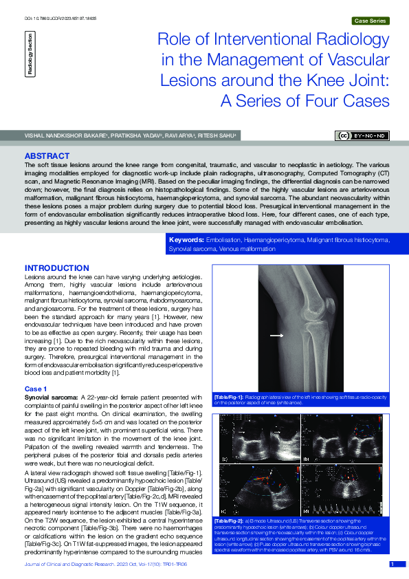 (PDF) Role of Interventional Radiology in the Management of Vascular ...