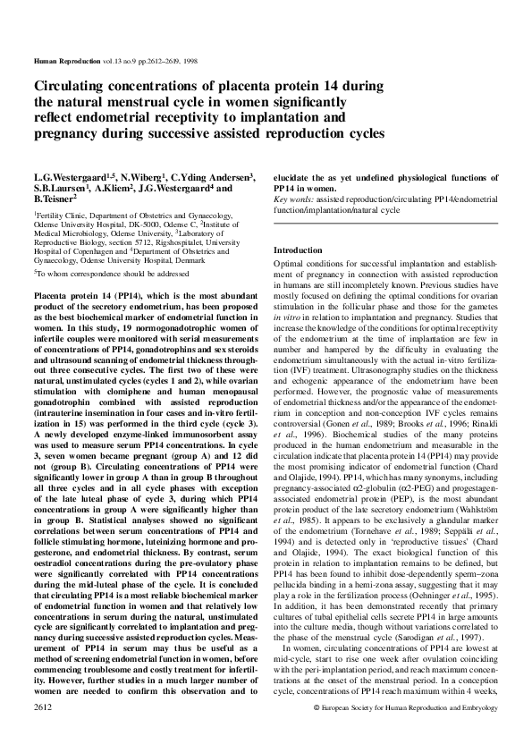 (PDF) Circulating concentrations of placenta protein 14 during the ...