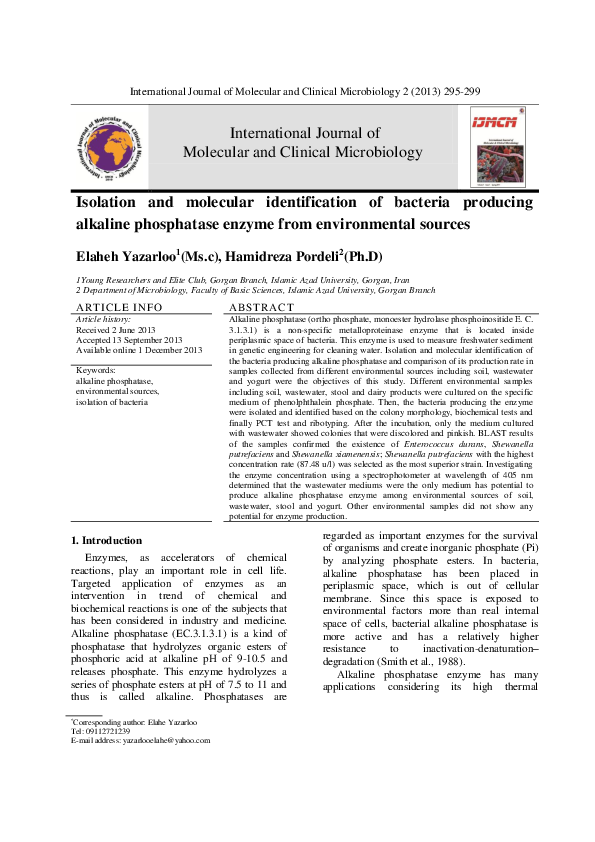 (PDF) International Journal of Molecular and Clinical Microbiology