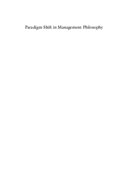 (PDF) Paradigm Shift in Management Philosophy
