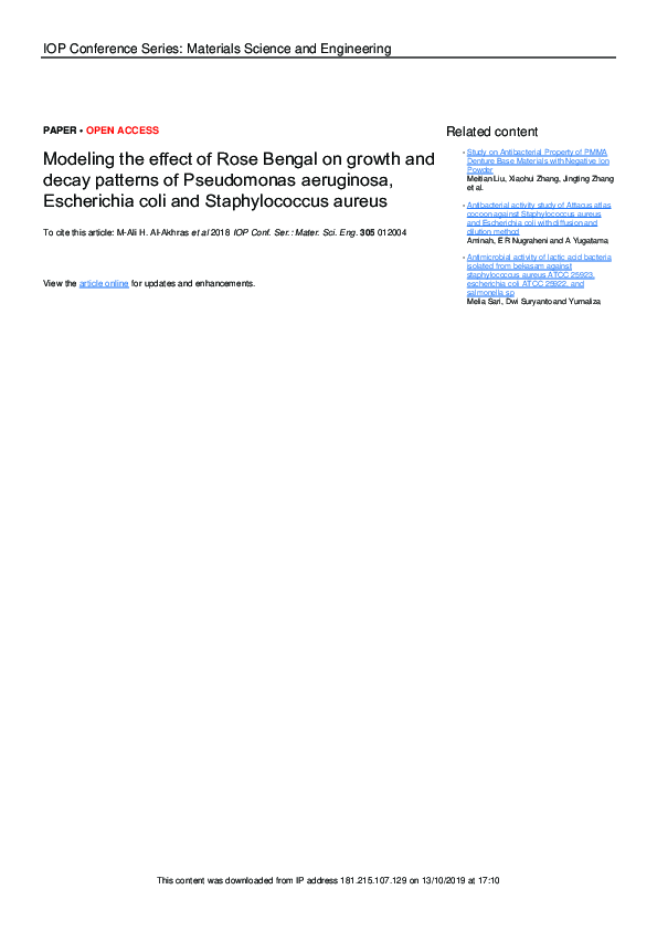 (PDF) Modeling the effect of Rose Bengal on growth and decay patterns ...