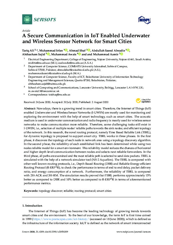 (PDF) A Secure Communication in IoT Enabled Underwater and Wireless ...