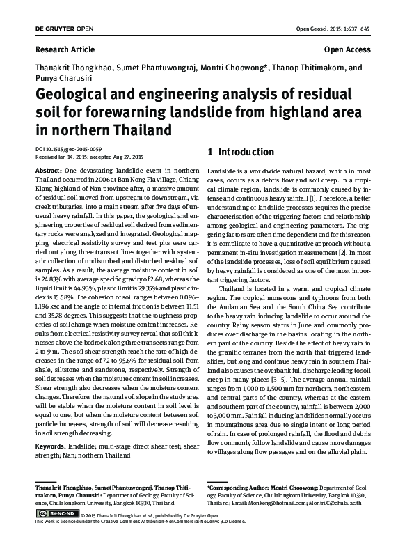 (PDF) Geological and engineering analysis of residualsoil for ...