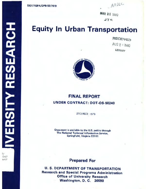 (PDF) Equity in Urban Transportation