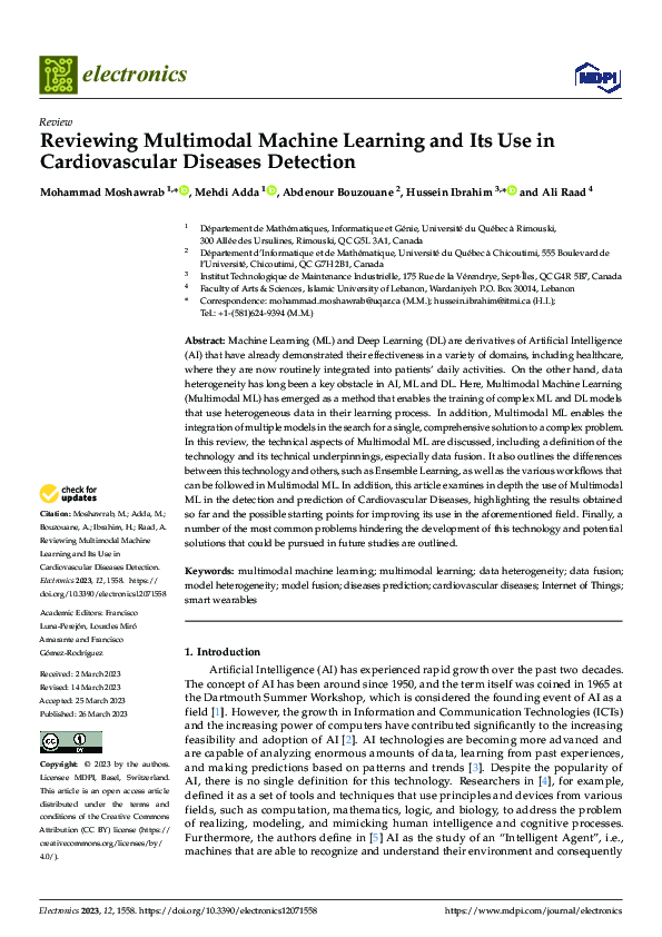 (PDF) Reviewing Multimodal Machine Learning and Its Use in ...