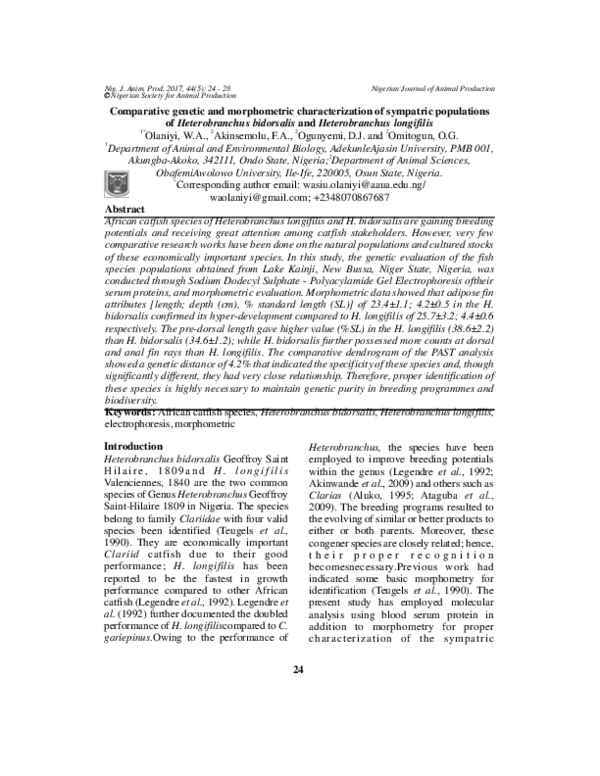 (PDF) Comparative genetic and morphometric characterization of ...